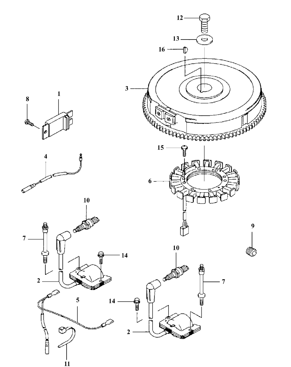 Fh721v-As15 Flywheel And Electrical Diagram and Parts List for M60-KW 53AB5DCX150-25-HP Cub Cadet Lawn Tractor